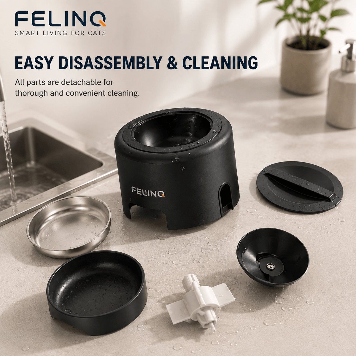 Felinq Automatic Cat Feeder 2L with Timed Portion Control