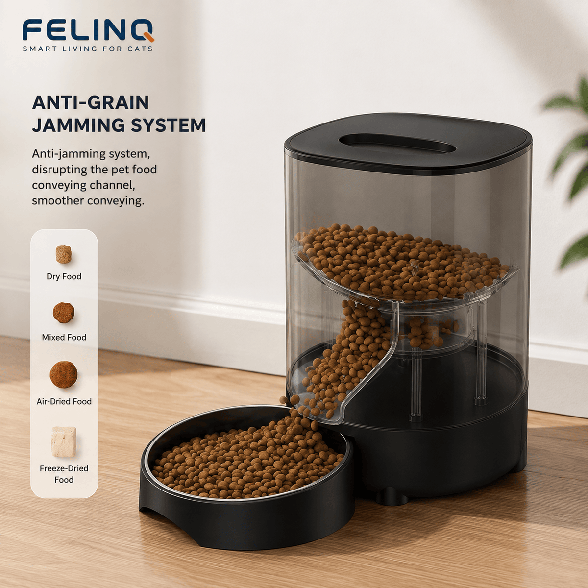 Felinq Automatic Cat Feeder 2L with Timed Portion Control