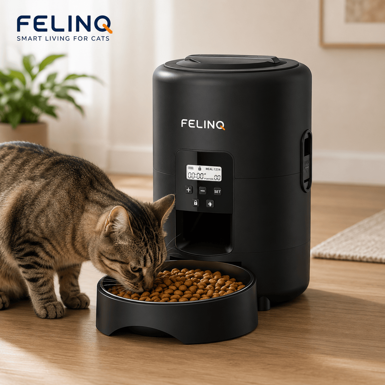 Felinq Automatic Cat Feeder 2L with Timed Portion Control