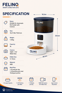 Felinq Automatic Cat Feeder 3L with Camera & WiFi