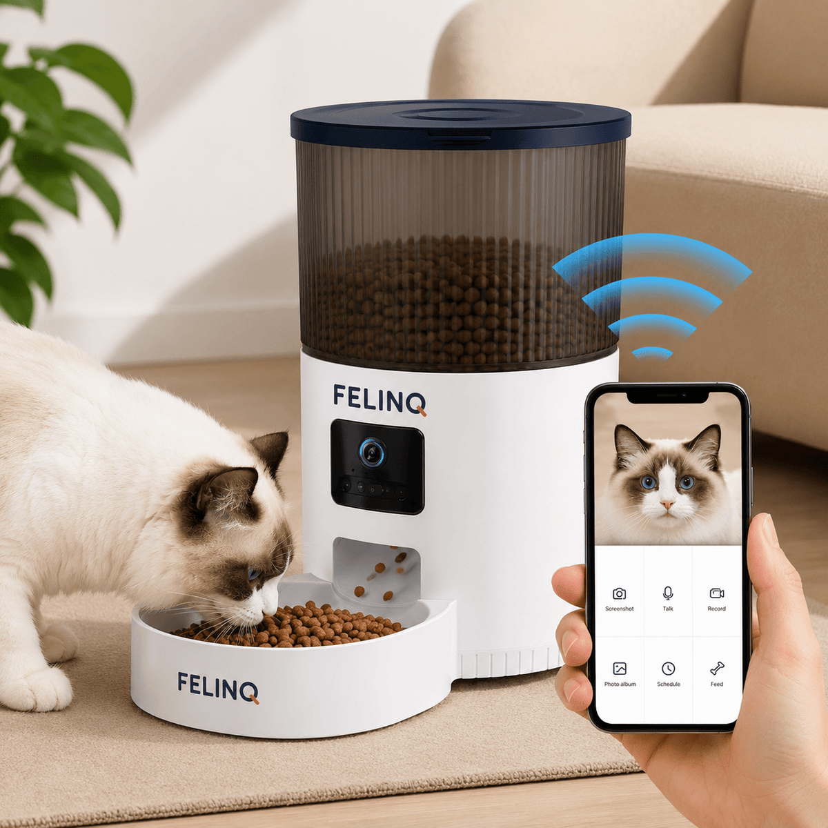 Felinq Automatic Cat Feeder 3L with Camera & WiFi