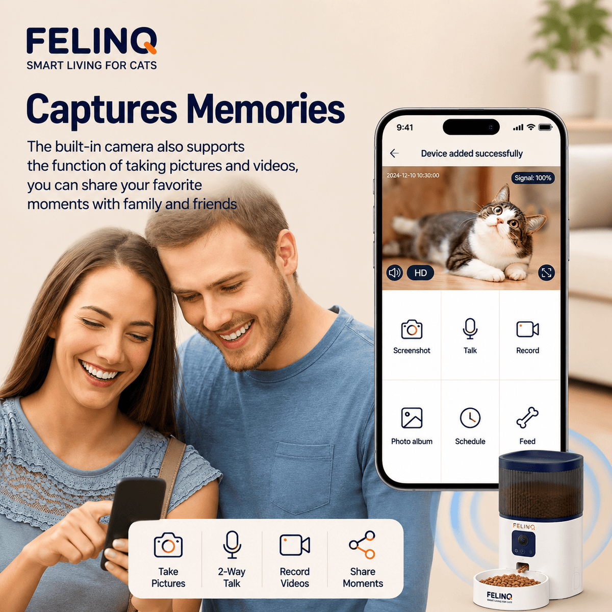 Felinq Automatic Cat Feeder 3L with Camera & WiFi