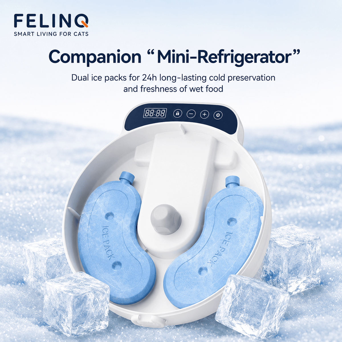 Felinq Automatic Cat Feeder 4 Meals for Wet & Dry Food