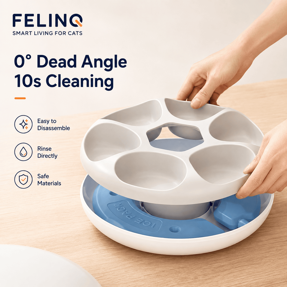 Felinq Automatic Cat Feeder 6 Meals for Wet & Dry Food