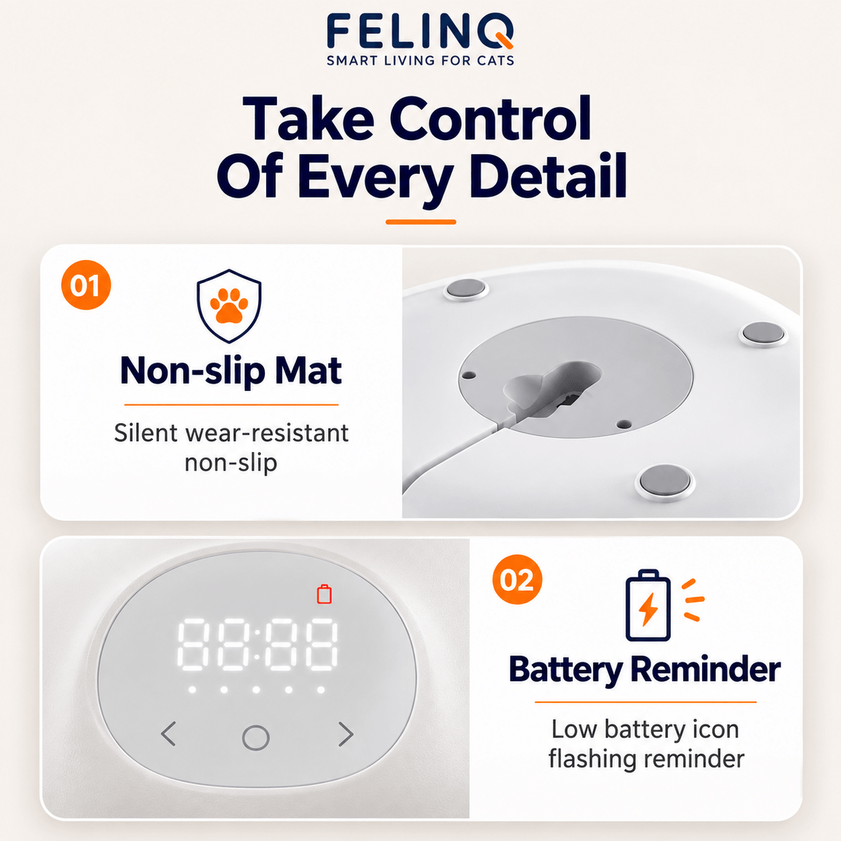 Felinq Automatic Cat Feeder 6 Meals for Wet & Dry Food