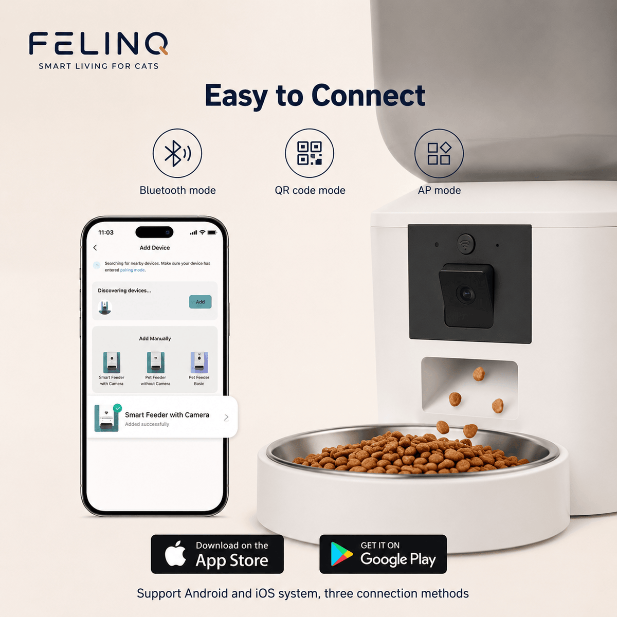 Felinq Automatic Cat Feeder 8L with 1080p Camera & WiFi