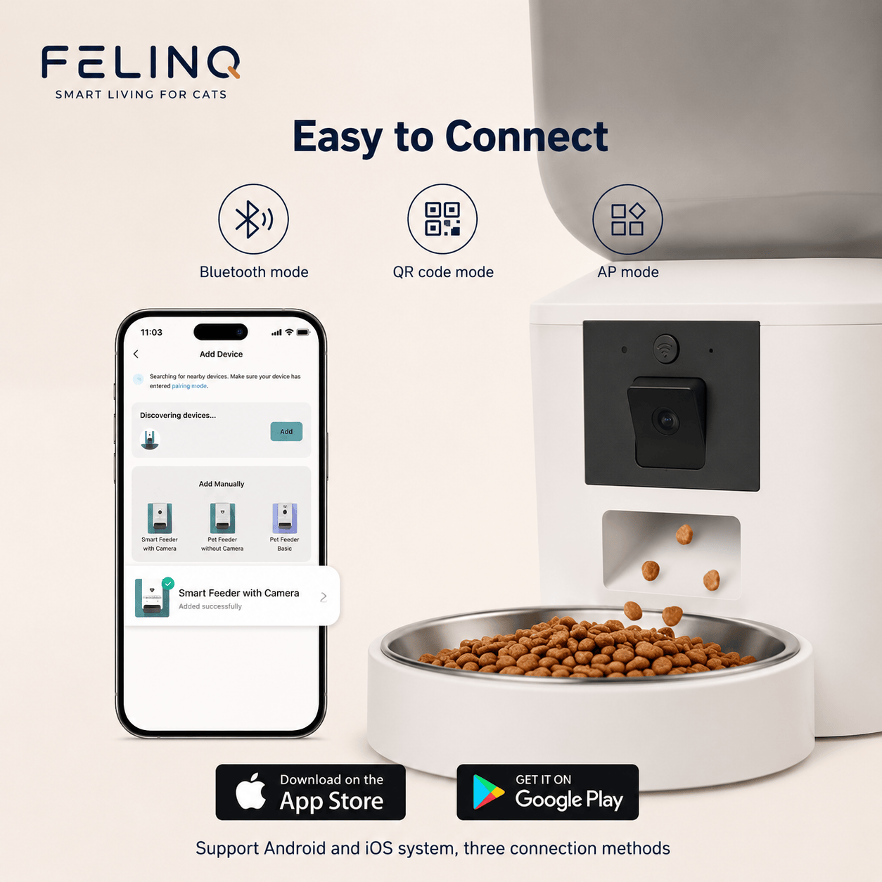Felinq Automatic Cat Feeder 8L with 1080p Camera & WiFi