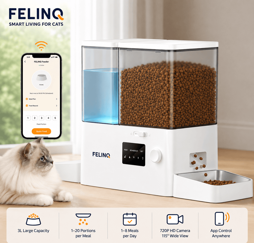 Felinq Automatic Cat Feeder & Water Dispenser 8.5L with WiFi