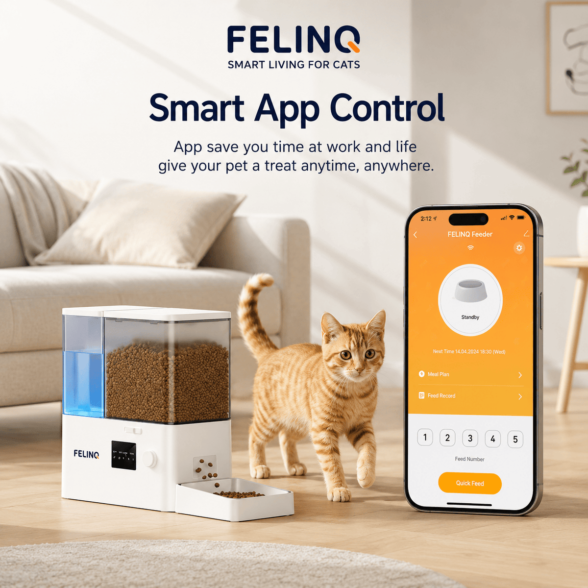 Felinq Automatic Cat Feeder & Water Dispenser 8.5L with WiFi