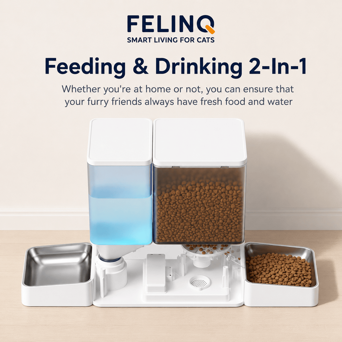 Felinq Automatic Cat Feeder & Water Dispenser 8.5L with WiFi