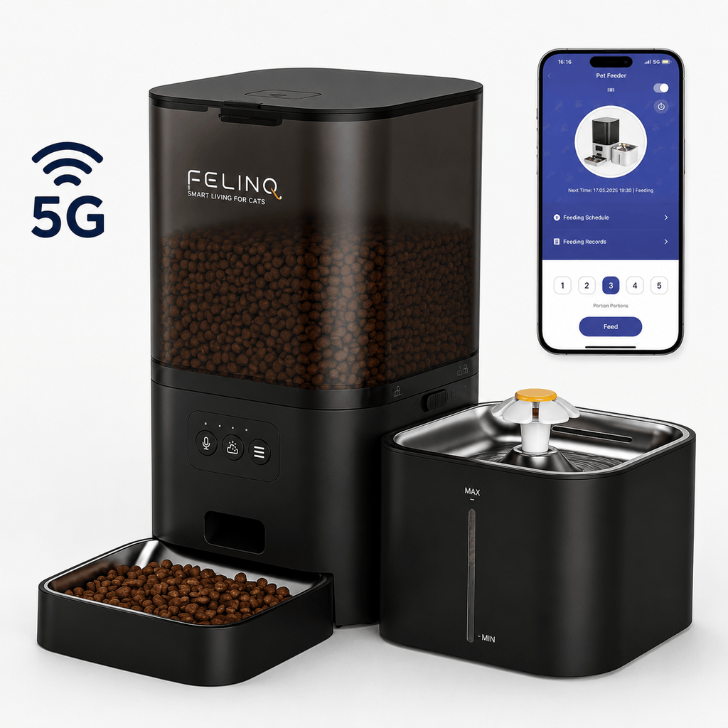Felinq Automatic Cat Feeder & Water Fountain 2-in-1 – App Control