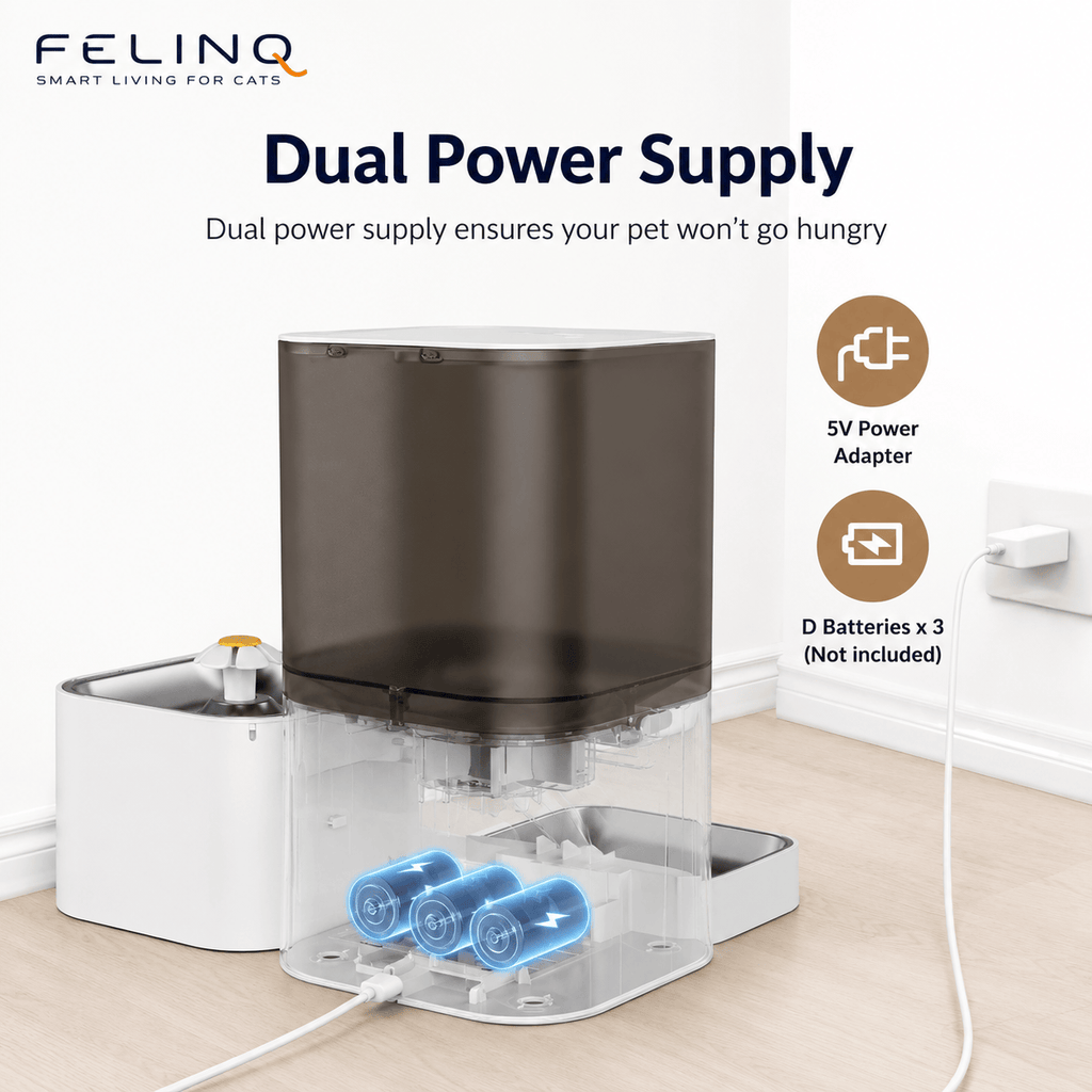 Felinq Automatic Cat Feeder & Water Fountain 2-in-1 – App Control