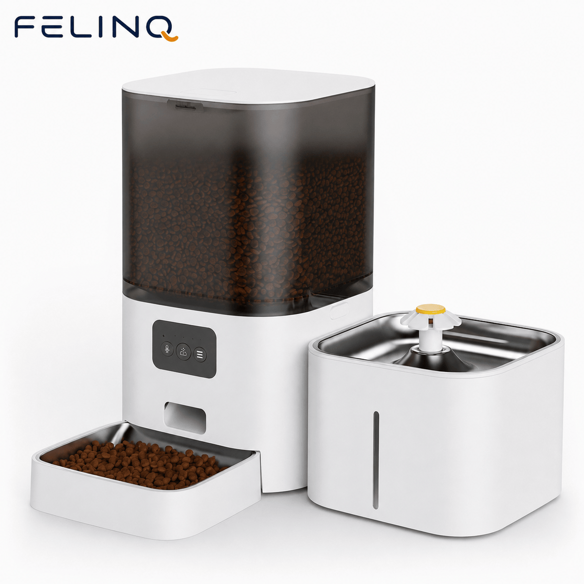 Felinq Automatic Cat Feeder & Water Fountain 2-in-1 – App Control
