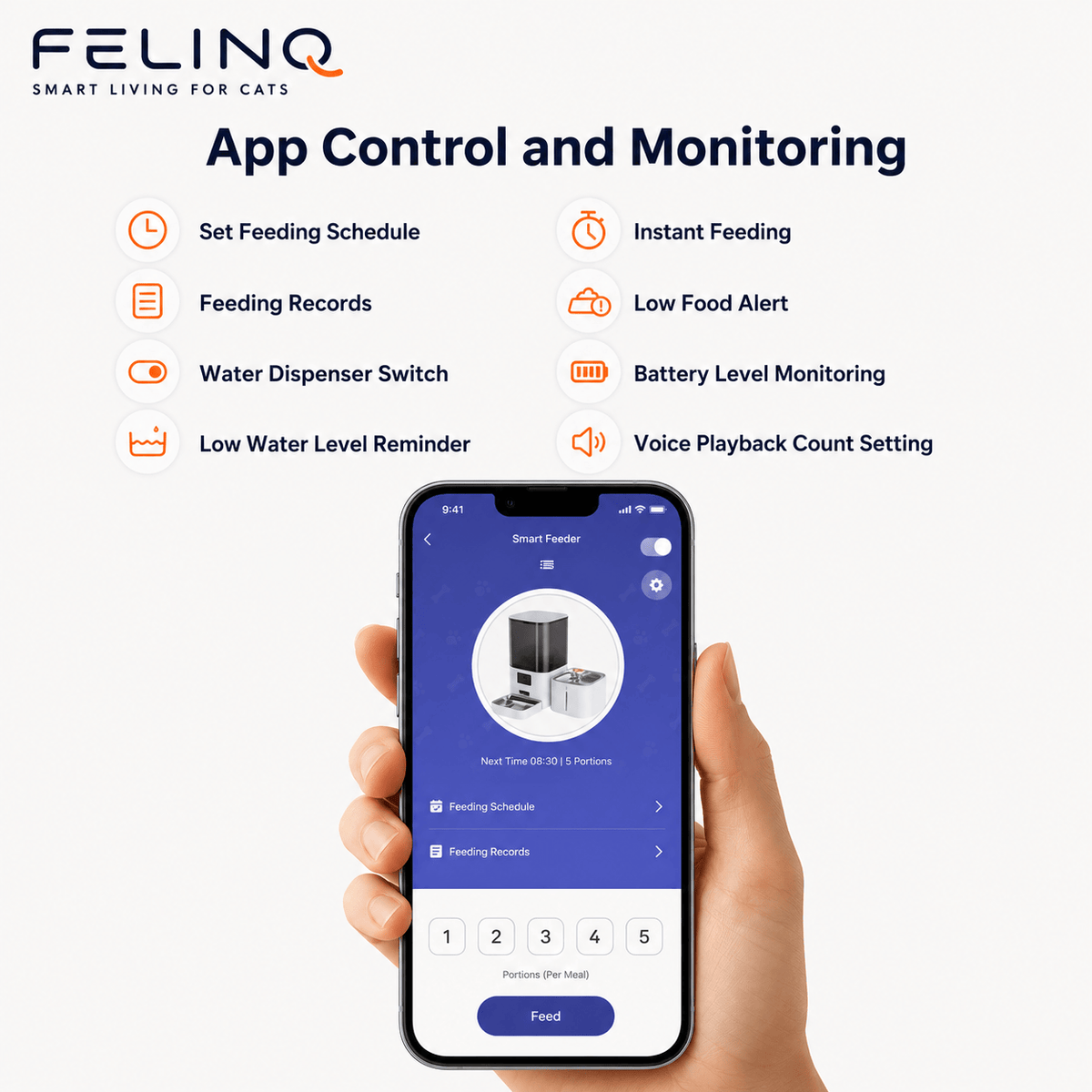 Felinq Automatic Cat Feeder & Water Fountain 2-in-1 – App Control
