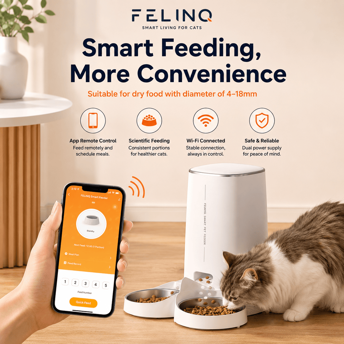 Felinq Automatic Cat Feeder with App Control