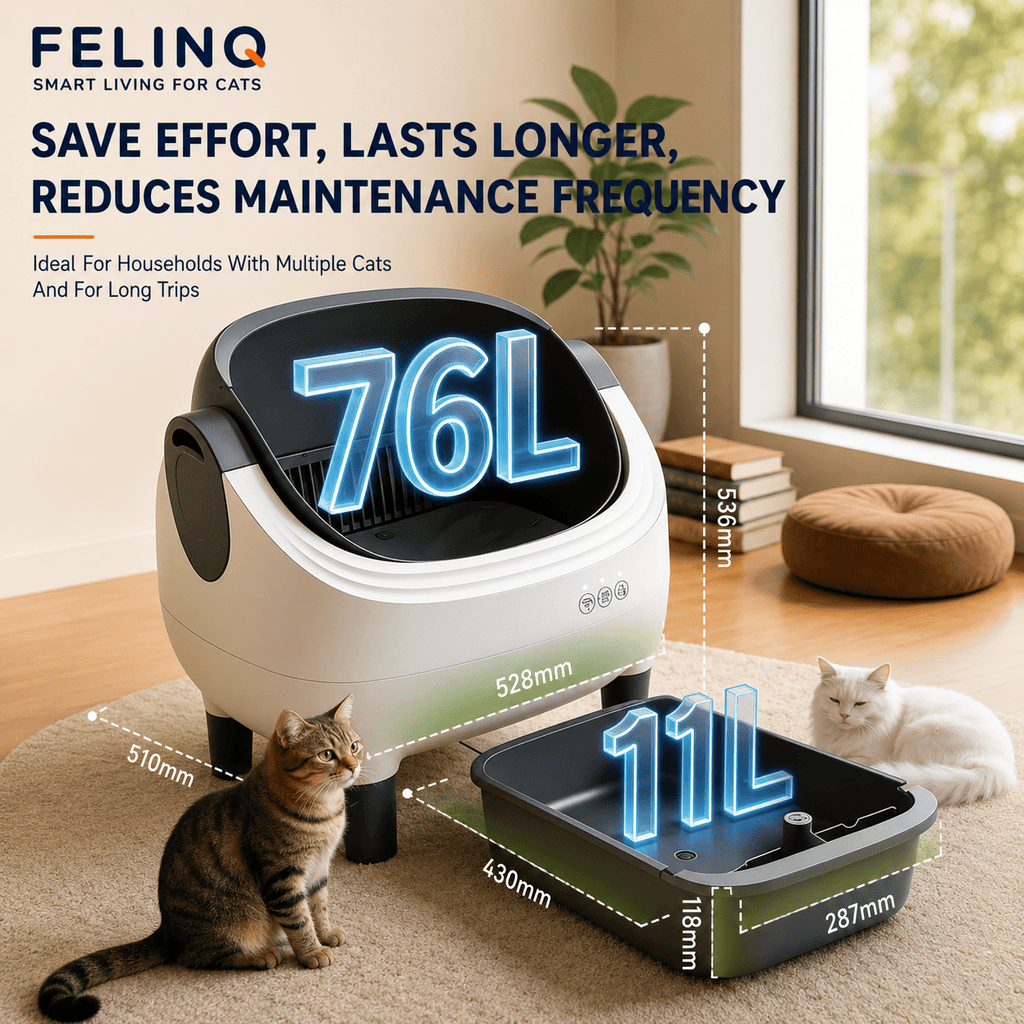 Felinq Automatic Self-Cleaning Cat Litter Box 76L with App Control