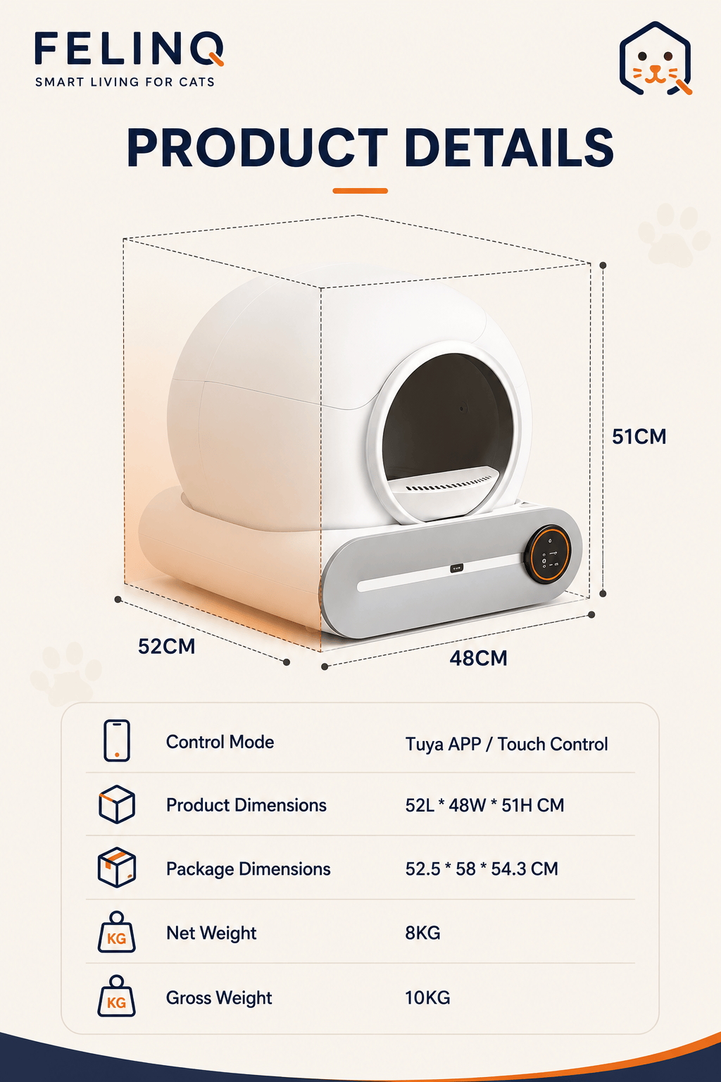 Felinq Automatic Self-Cleaning Cat Litter Box with App Control