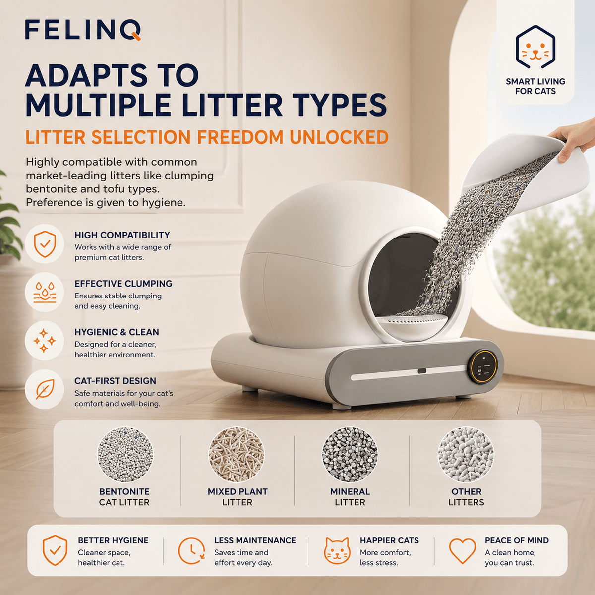 Felinq Automatic Self-Cleaning Cat Litter Box with App Control