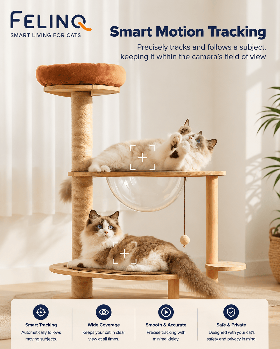 Felinq Cat Camera with Pet Detection & Night Vision