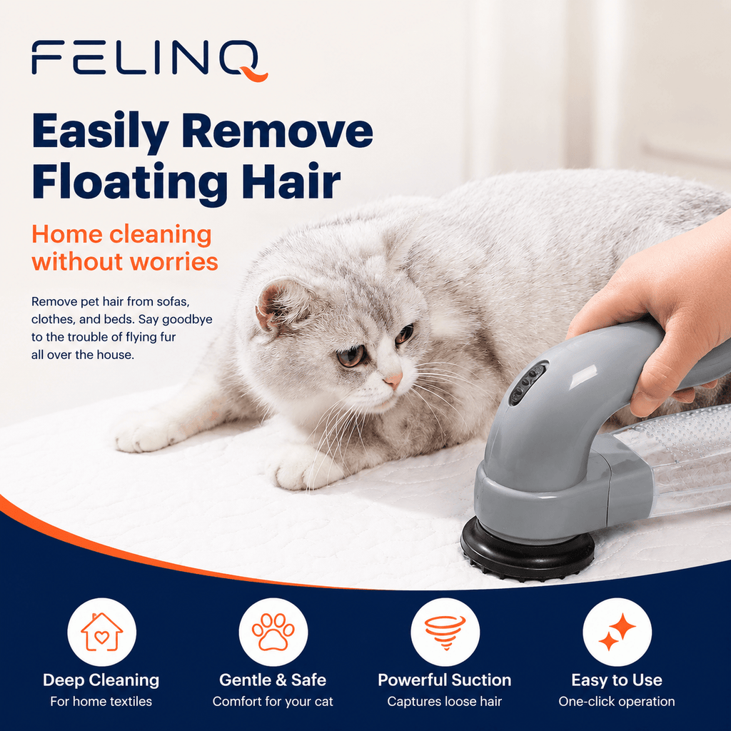 Felinq Cat Hair Vacuum & Massage Brush-2-in-1 Electric