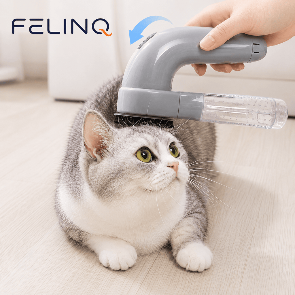 Felinq Cat Hair Vacuum & Massage Brush-2-in-1 Electric
