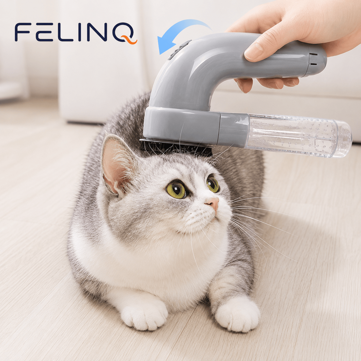 Felinq Cat Hair Vacuum & Massage Brush-2-in-1 Electric