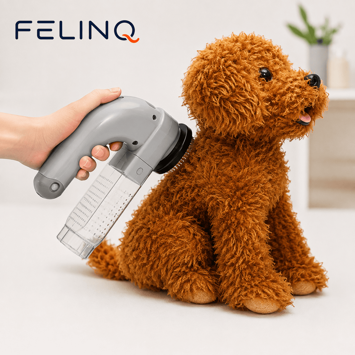 Felinq Cat Hair Vacuum & Massage Brush-2-in-1 Electric