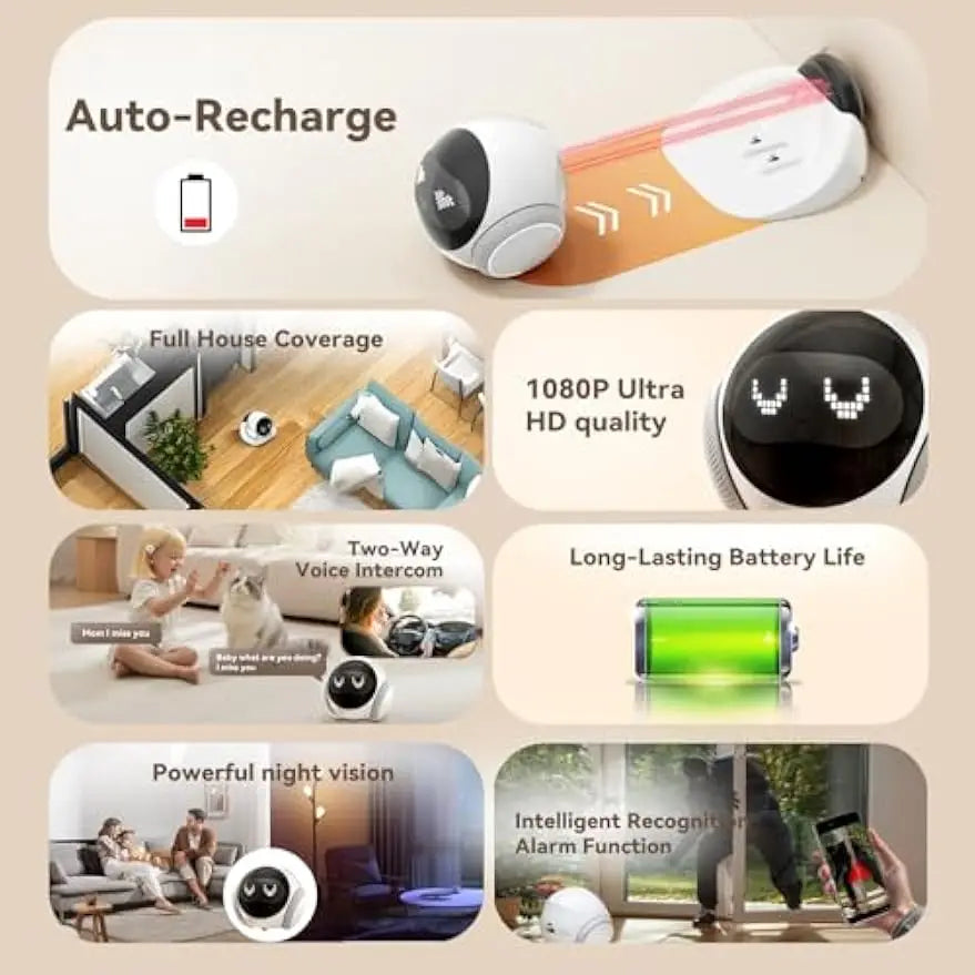 Felinq Cat Robot Camera – 360° Mobile Monitoring & Auto-Recharge