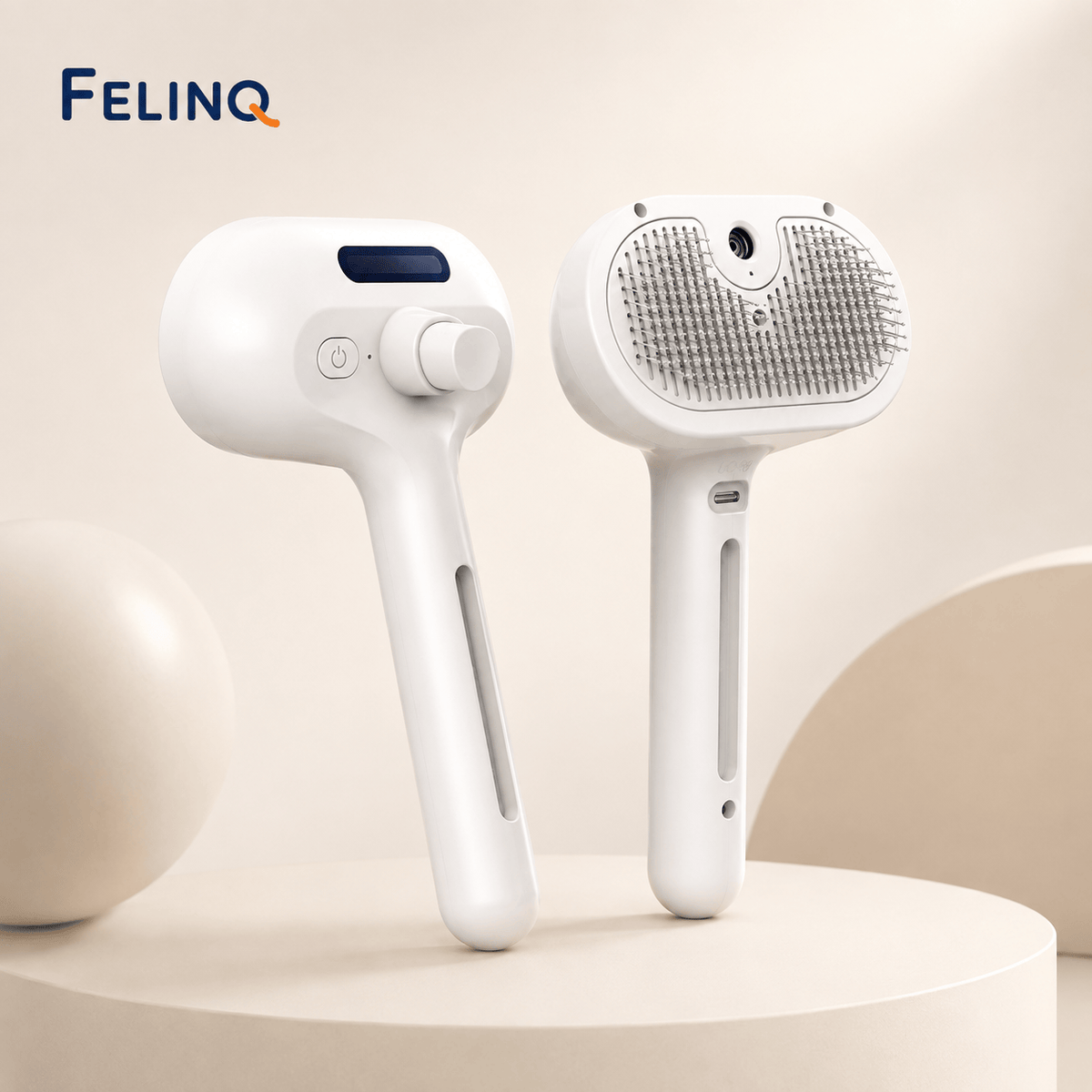 Felinq Cat Steam Grooming Brush – 3-in-1 Cat Hair Care