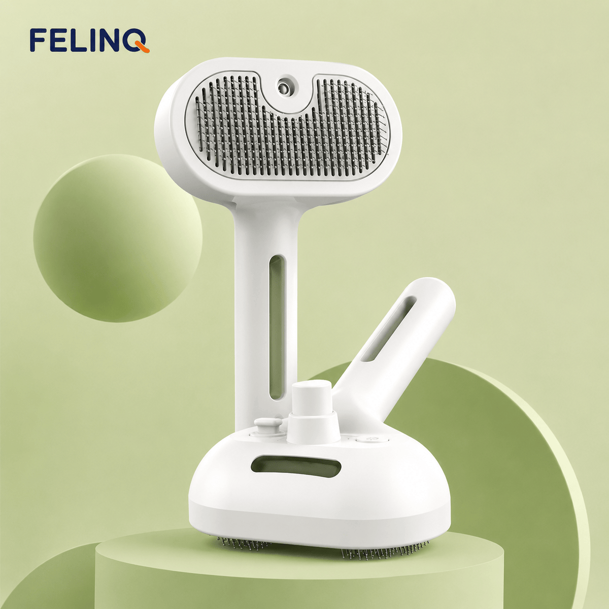 Felinq Cat Steam Grooming Brush – 3-in-1 Cat Hair Care