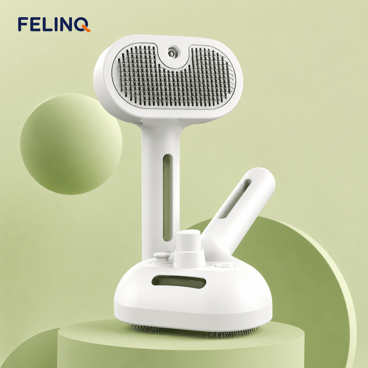 Felinq Cat Steam Grooming Brush – 3-in-1 Cat Hair Care