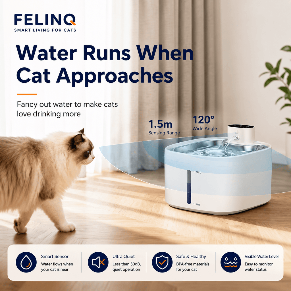 Felinq Cordless Cat Water Fountain 3.5L | Stainless Steel