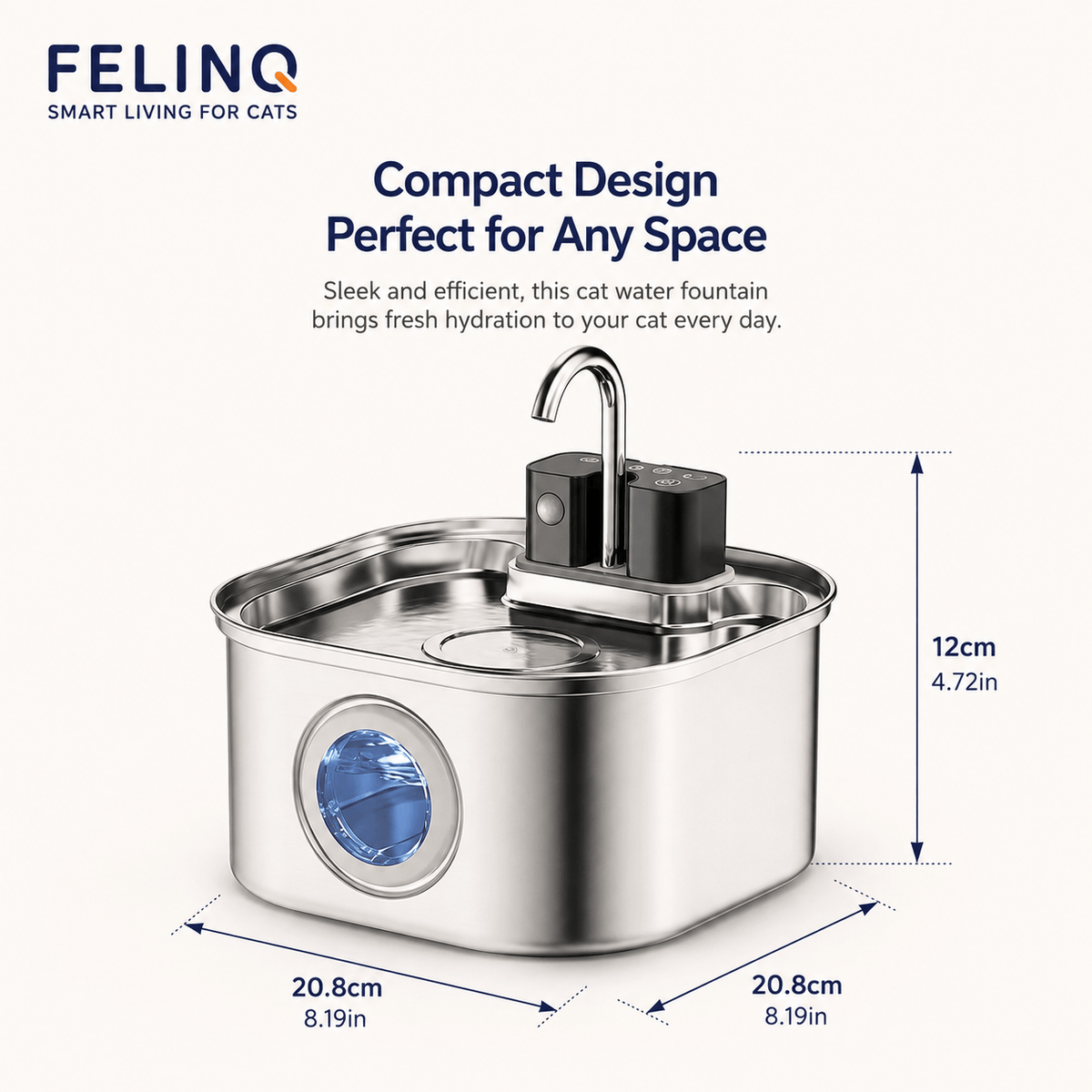 Felinq Cordless Cat Water Fountain 3L with Motion Sensor