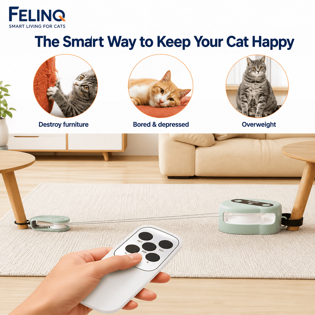 Felinq Interactive Bird Chirping Cat Toy | Remote Control