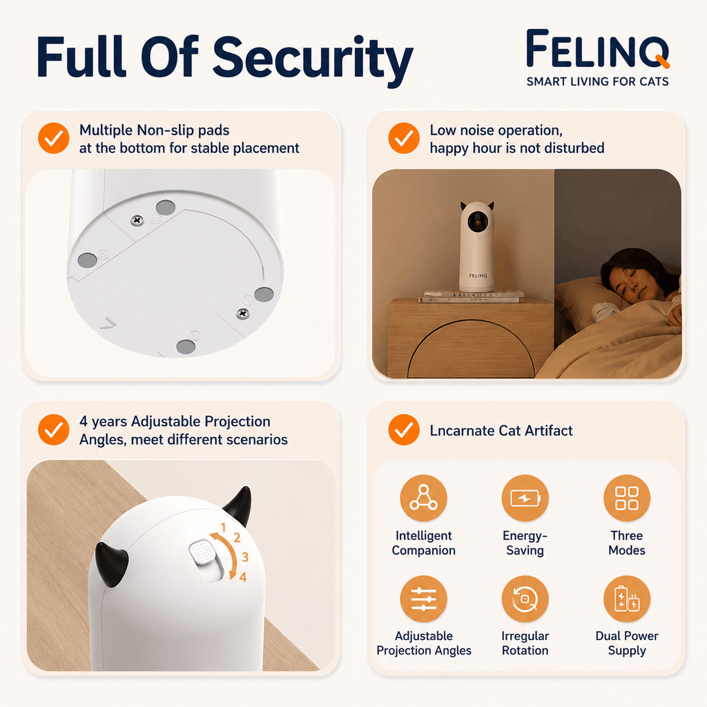 Felinq Smart Automatic Laser Cat Toy – Interactive 3-Speed Play