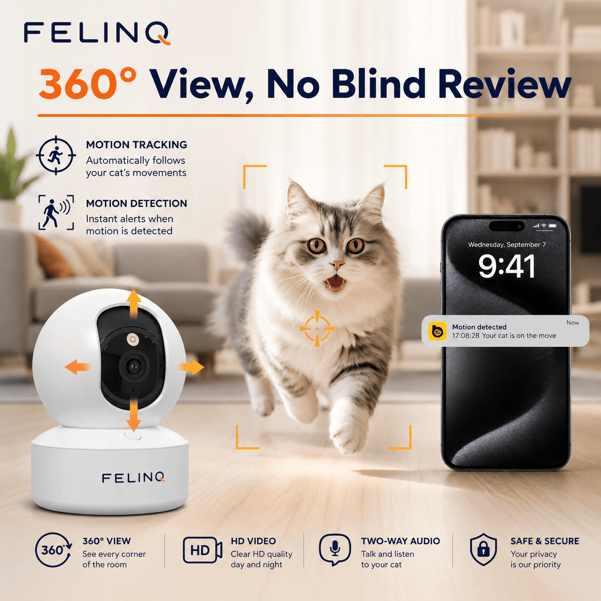 Felinq Smart Indoor Cat Camera 360°