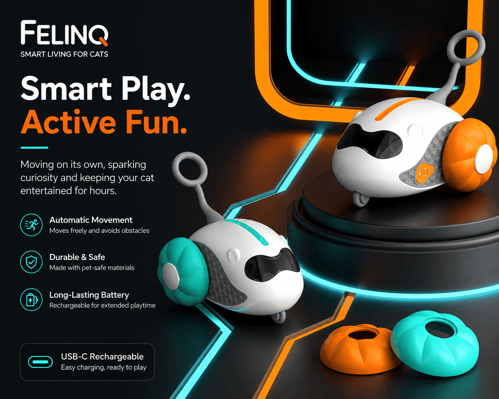 Felinq Smart Interactive Cat Car – Automatic & Remote Control