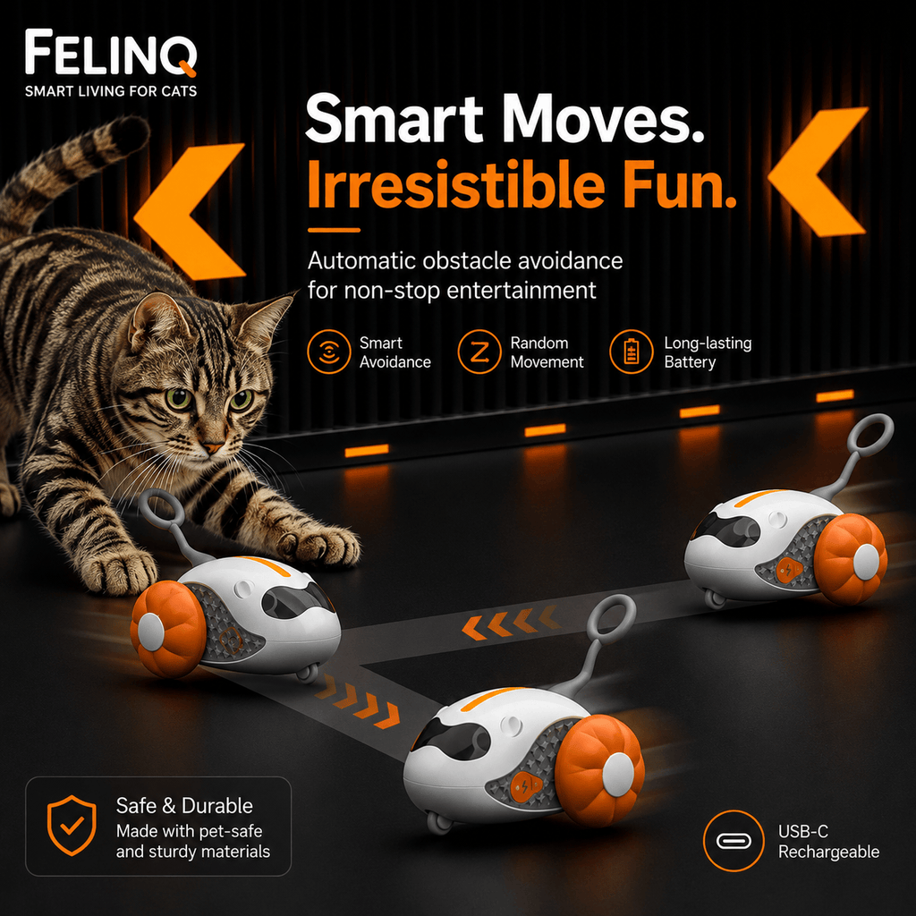 Felinq Smart Interactive Cat Car – Automatic & Remote Control