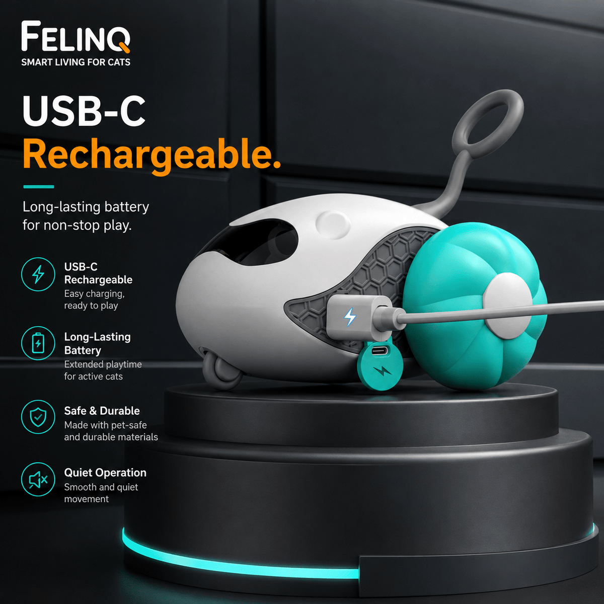 Felinq Smart Interactive Cat Car – Automatic & Remote Control