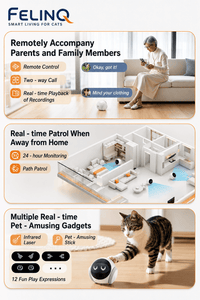 Felinq Smart Mobile Cat Camera with Auto Charging