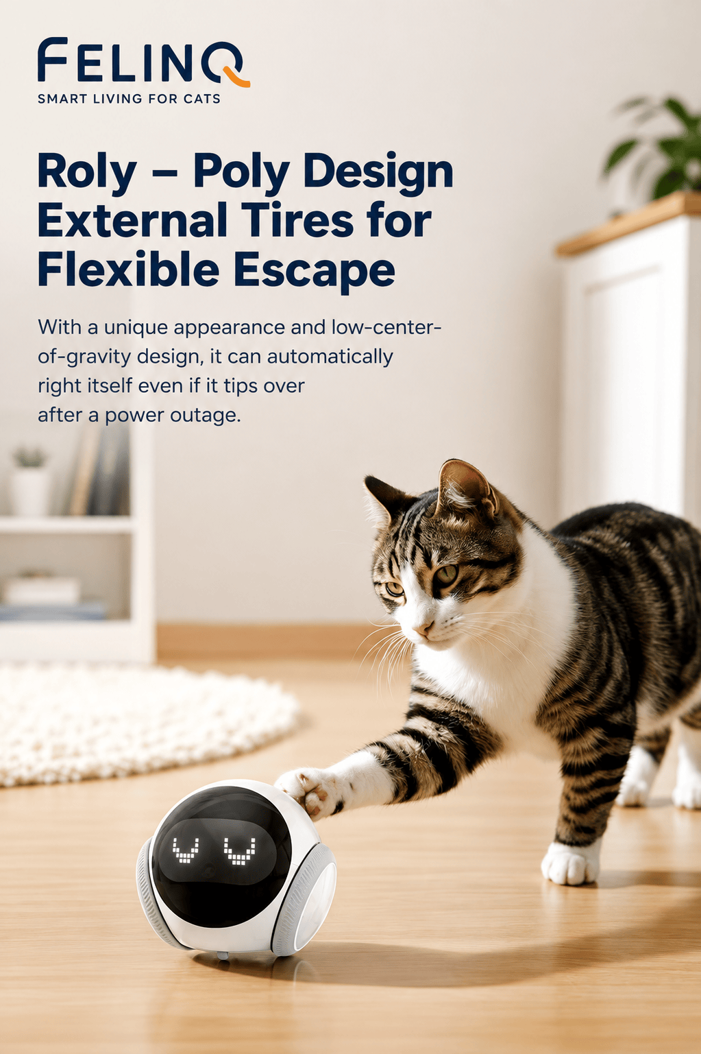 Felinq Smart Mobile Cat Camera with Auto Charging