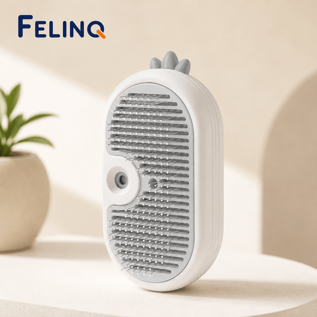 Felinq Steam Cat Grooming Brush – Spray & Hair Removal Comb