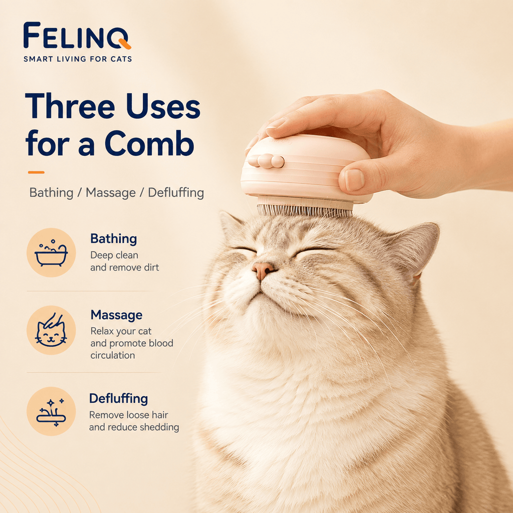 Felinq Steam Cat Grooming Brush – Spray & Hair Removal Comb