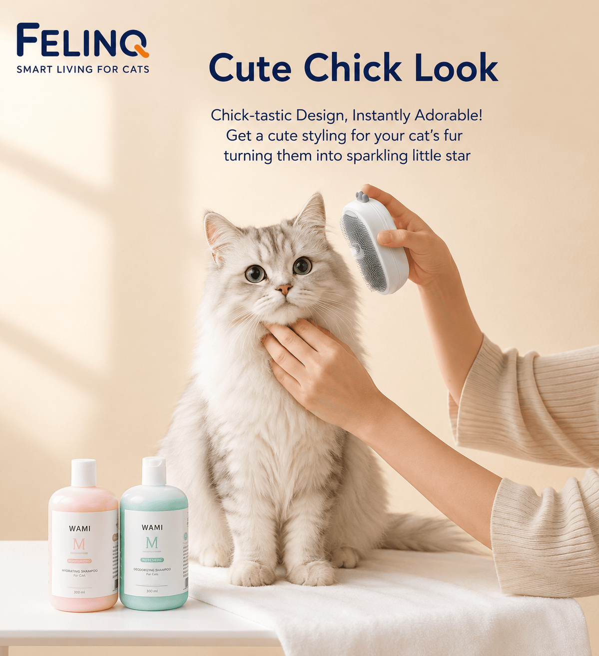 Felinq Steam Cat Grooming Brush – Spray & Hair Removal Comb